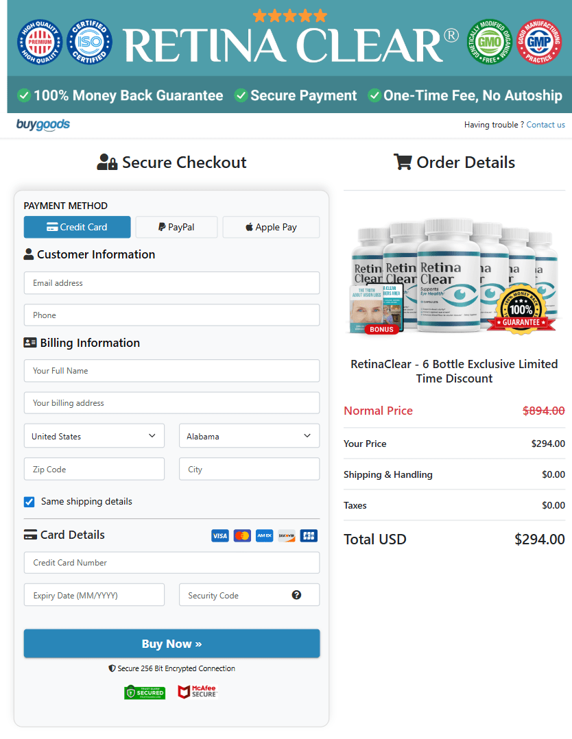 Retina Clear official website